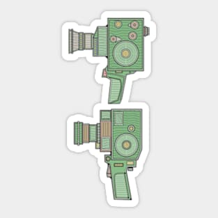 Green Vintage Video Camera Sticker